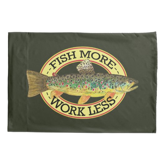 漁師のためのおもしろいな魚釣りの単語 枕カバー (裏面)