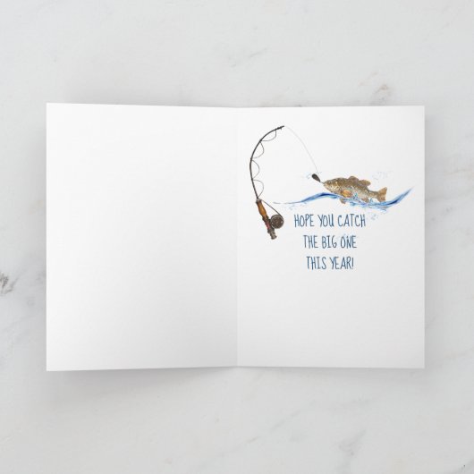 漁師のための大きい魚の誕生日 カード (内部)