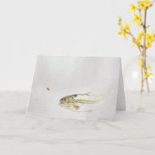 漁師のはえを追跡しているマス カード (黄色い花)