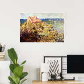 漁師のコテージオンザクリフbyクロード・モネ ポスター (ホームオフィス)