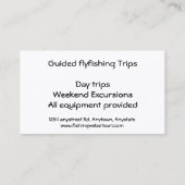 漁師のシルエットの魚釣りはビジネスを導きます 名刺 (裏面)