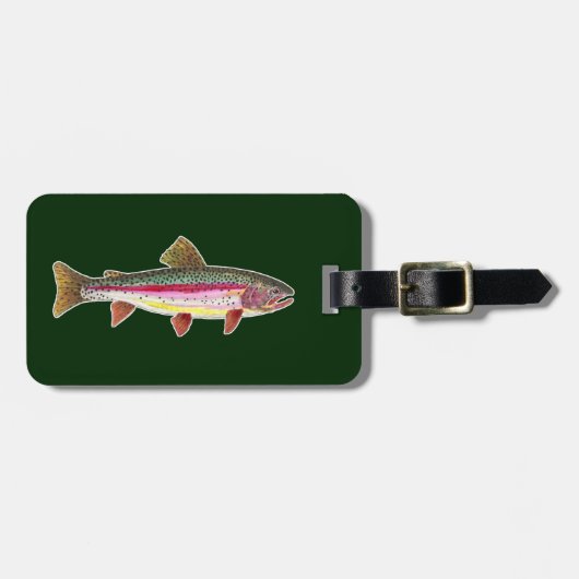 漁師のニジマス魚 ラゲッジタグ (正面横)