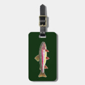 漁師のニジマス魚 ラゲッジタグ (正面縦)