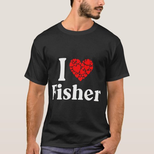 漁師のハート - 漁師が大好き Tシャツ (正面)