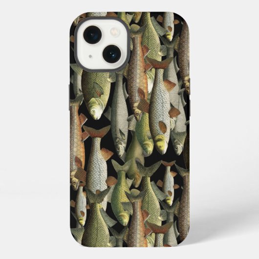漁師のファンタジー魚の柄 iPhoneケース (裏面)