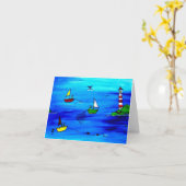 漁師のメッセージカード カード (黄色い花)