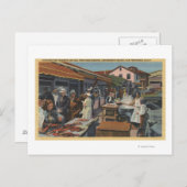 漁師の埠頭の屋外魚市場 ポストカード (正面/裏面)