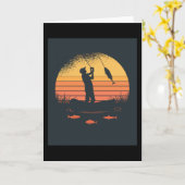 漁師の夕日 カード (黄色い花)