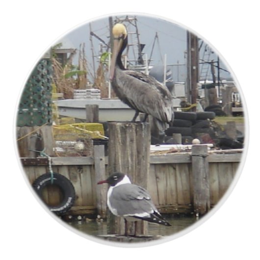 「漁師の夢」陶製ノブ セラミックノブ (正面)