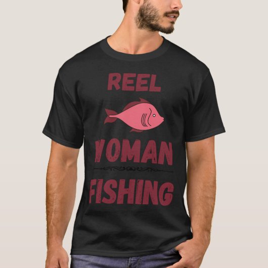 漁師の女性 リール Tシャツ (正面)