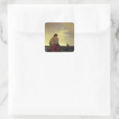 漁師の妻がビーチで喪に服 スクエアシール (バッグ)