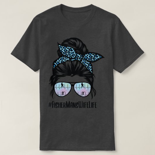 漁師の妻ライフ乱雑Bun Fisher男の妻Lif Tシャツ (デザイン正面)