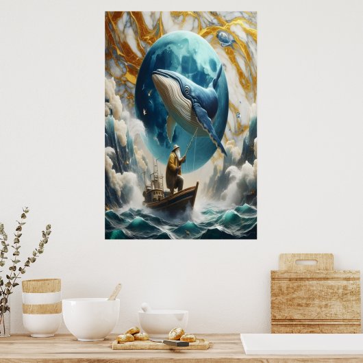 漁師の宇宙的な捕獲物 ポスター (キッチン)