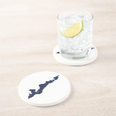 漁師の島のロゴのコースター-海軍 コースター (側面)