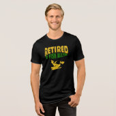 漁師の引退おもしろデザイン トライブレンドTシャツ (正面全面)