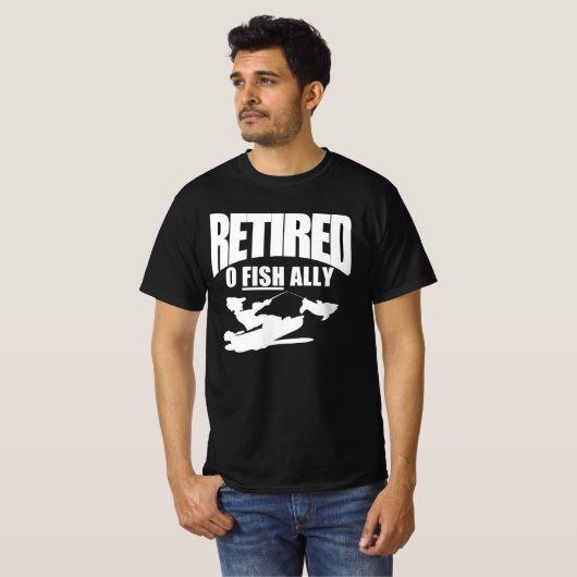 漁師の引退おもしろデザイン Tシャツ (正面フル)