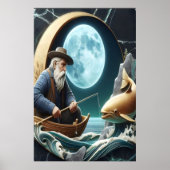 漁師の月に照らされたキャッチ ポスター (正面)