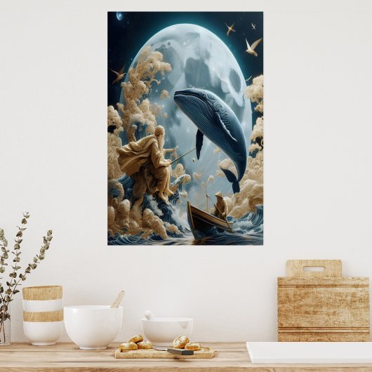 漁師の月の漁 ポスター (キッチン)
