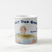 漁師の水の色最高のパパエバー コーヒーマグカップ (中央)