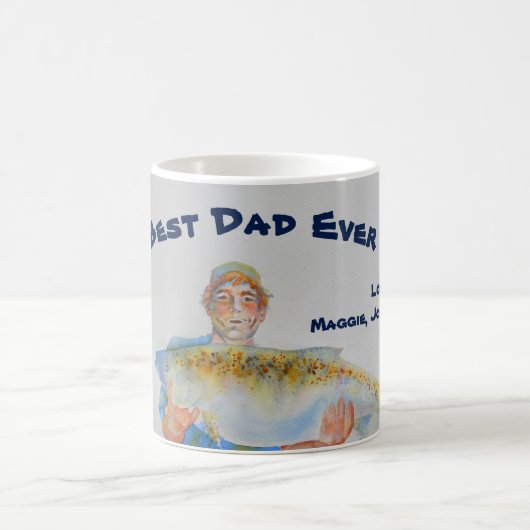 漁師の水の色最高のパパエバー コーヒーマグカップ (中央)