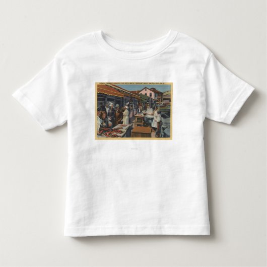 漁師の波止場の屋外の魚市場 トドラーTシャツ (正面)