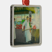 漁師の波止場の眺め、カニの得ること メタルオーナメント (右)