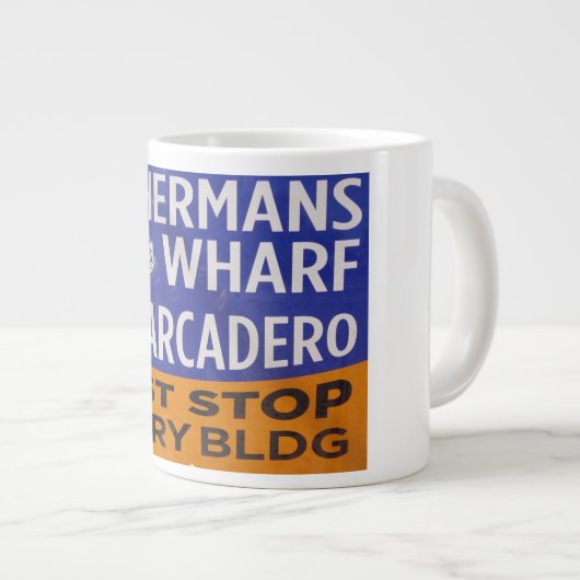 漁師の波止場鉄道の最後の停止ジャンボマグ ジャンボコーヒーマグカップ (正面右)