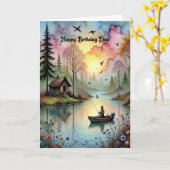 漁師の父の誕生日 カード (黄色い花)