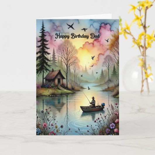漁師の父の誕生日 カード (黄色い花)