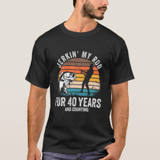 漁師の男性のための40歳の誕生日のギフトおもしろい魚釣り Tシャツ