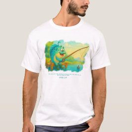 漁師の男性用シャツのキャラクター Tシャツ