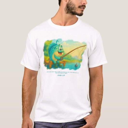 漁師の男性用シャツのキャラクター Tシャツ (正面)