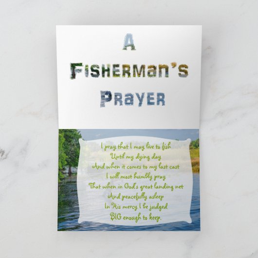 漁師の祈りの言葉の挨拶状 カード (内部)