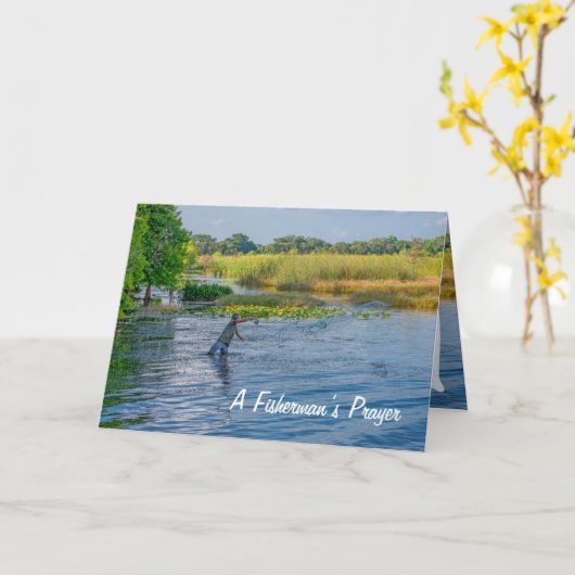 漁師の祈りの言葉の挨拶状 カード (黄色い花)