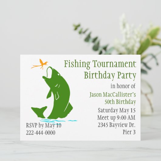 漁師の誕生日のパーティの招待状 招待状 (スタンド正面)