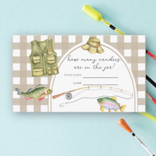 漁師の赤ちゃんシャワー – キャンディーの数を推測 エンクロージャーカード