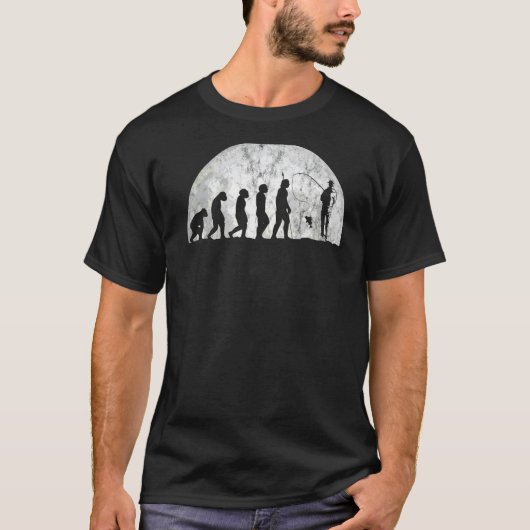 漁師の進化と進化 人間の進化 フィ Tシャツ (正面)