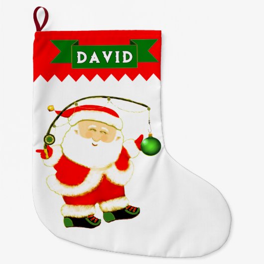 漁師の釣り ラージクリスマスストッキング (正面)
