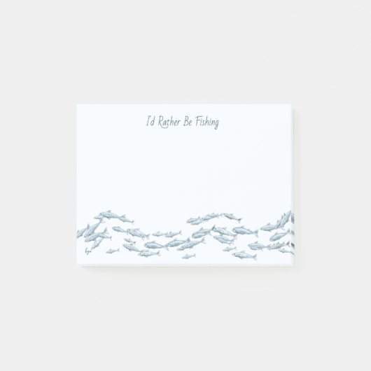 漁師の魚の学校4 x 3 ポストイット (正面)