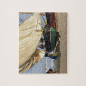 漁師はボート、バレンシア- Joaquín Sorolla --を浜に引き上げました ジグソーパズル (縦)
