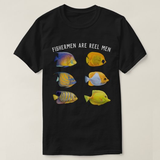 漁師はリールの男性Tシャツ Tシャツ (デザイン正面)