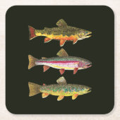 漁師や漁師のための3マス スクエアペーパーコースター (正面)