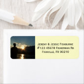 漁師アットサンセット魚釣りビジネスラベル ラベル (インサイチュ)