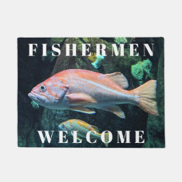 漁師ウェルカムカラフルロックフィッシュ写真 ドアマット