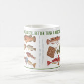 漁師ギフトヴィンテージ魚イラストレーションオン コーヒーマグカップ (中央)