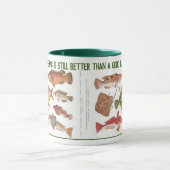 漁師ギフトヴィンテージ魚イラストレーションオン マグカップ (中央)