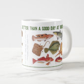 漁師ギフト。魚釣りまたは釣り ジャンボコーヒーマグカップ (正面右)