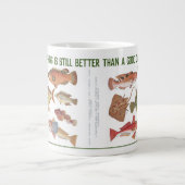 漁師ギフト。魚釣りまたは釣り ジャンボコーヒーマグカップ (正面)