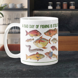 漁師ギフト。魚釣りまたは釣り ジャンボコーヒーマグカップ