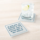 漁師ギフト(魚釣り見積り) ガラスコースター (アングル)